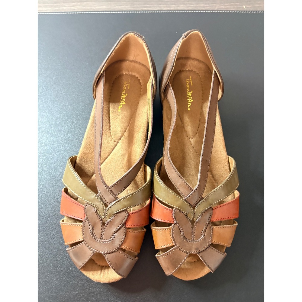 Thom McAn Darci Multi Color Brown Leather Strappy Sandals Womens 8.5W HZ/5952 - Picture 4 of 10